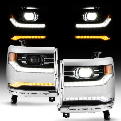 [SWITCHBACK]Full LED Headlights For 2016-2019 Silverado 1500 Fits HID/LED Type