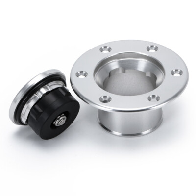 Fuel Filler Neck Up Gas Flush Mount Universal 6 Holes ID 35.5MM Stainless PQY