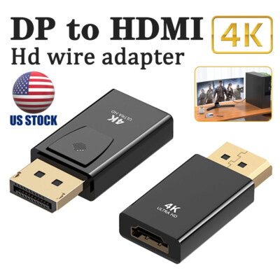DisplayPort to HDMI Adapter Converter Display Port DP 4K For PC TV Projector US