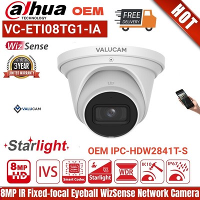 DAHUA OEM IPC-HDW2841T-S 8MP 4K Starlight WizSense POE IP Camera SMD Plus 2.8mm