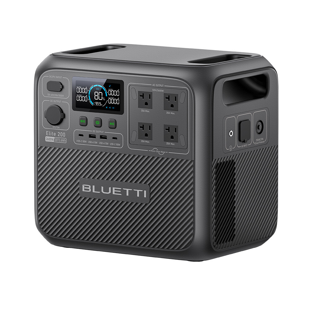 BLUETTI Elite 200V2 2600W 2073Wh Portable Power Station for RV/ Home Backup