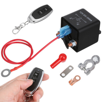 Remote Battery Disconnect Switch 12v 200A Anti-Theft Car Kill Switch Security