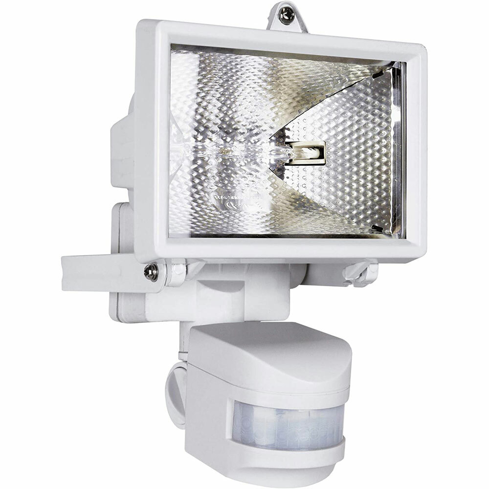 Smartwares Halogenstrahler Weiß IP44 120W R7s 78mm 2250lm warm Bewegungsmelder