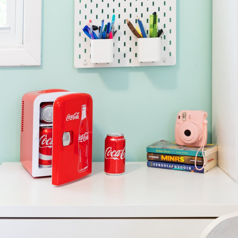 Coca-Cola 6 Can Mini Fridge Portable 4L Mini Cooler Travel Compact Refrigerator