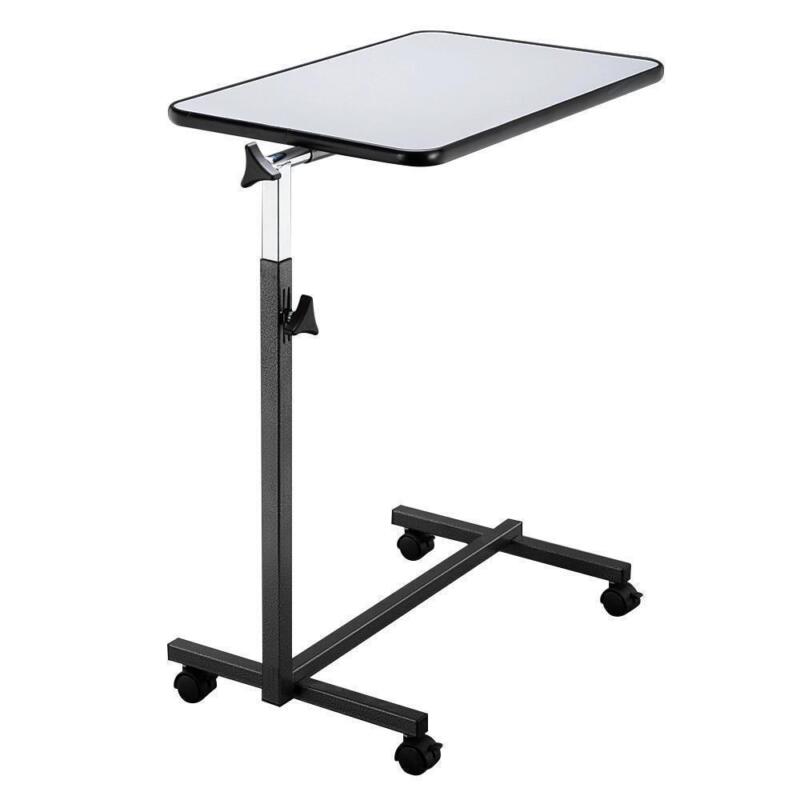Overbed Rolling Table Over Bed Laptop Food Tray Hospital Desk With Tilting Top