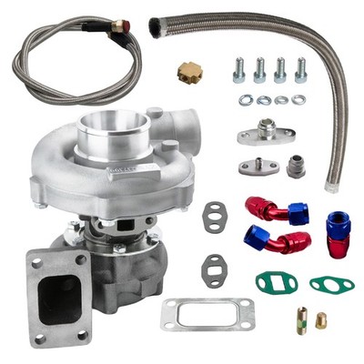T3 T4 T04E Turbo Turbine Kit 0.63 A/R 400 HP Universal Oil Feed & Retuen Line