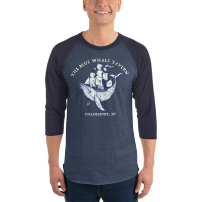Blue Whale Tavern Dark Shadows 3/4 sleeve raglan shirt