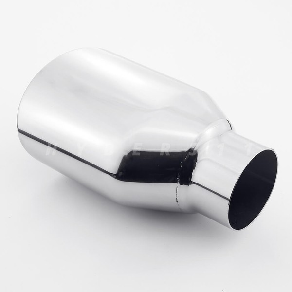4.72"x3.15" Oval Resonated Exhaust Tip 2.25" In 7" Long Polished