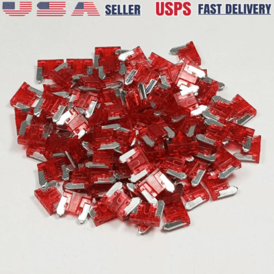 400pcs Red Low Profile Mini Micro Blade Fuse 10 Amp Fast Blow Fuses