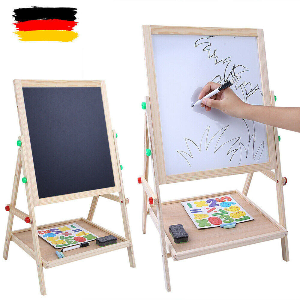 Kinder Tafel Holztafel Standtafel 2 in 1 Schultafel Schreibtafel Maltafel Holz