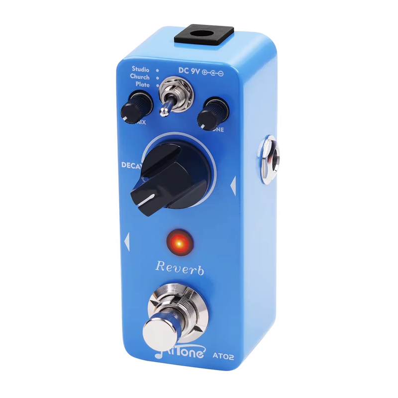 AITONE Series AT-02 Reverb Pedal Studio/Church/Plate 3 Reverb Modes Digital Reve