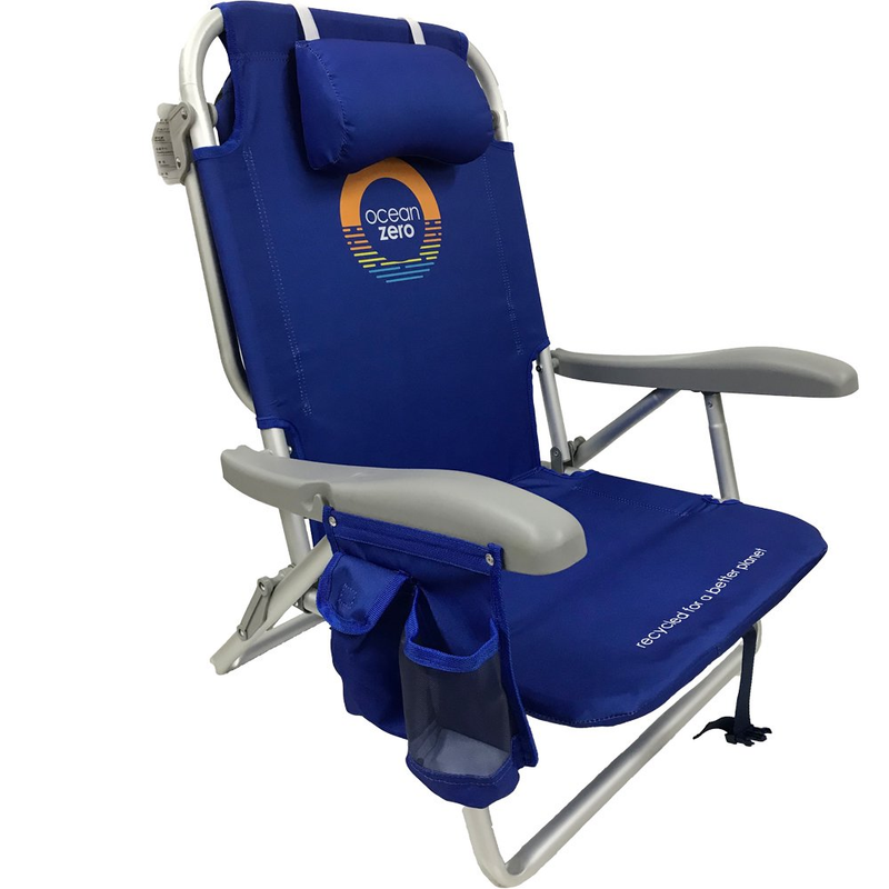 Set of 2.  Eco-Friendly Deluxe Backpack Beach Chair- Blue