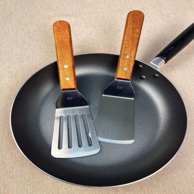 2 Pcs Stainless Steel Metal Spatulas Set Cooking Utensils for Kitchen