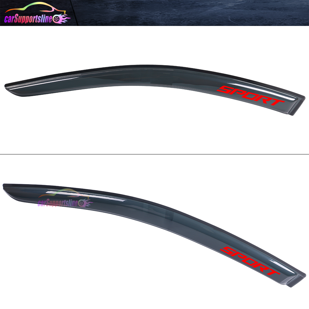 Fits 13-18 Nissan Altima Sedan Window Visor Smoke Vent Shade Guard w/ Red Sport