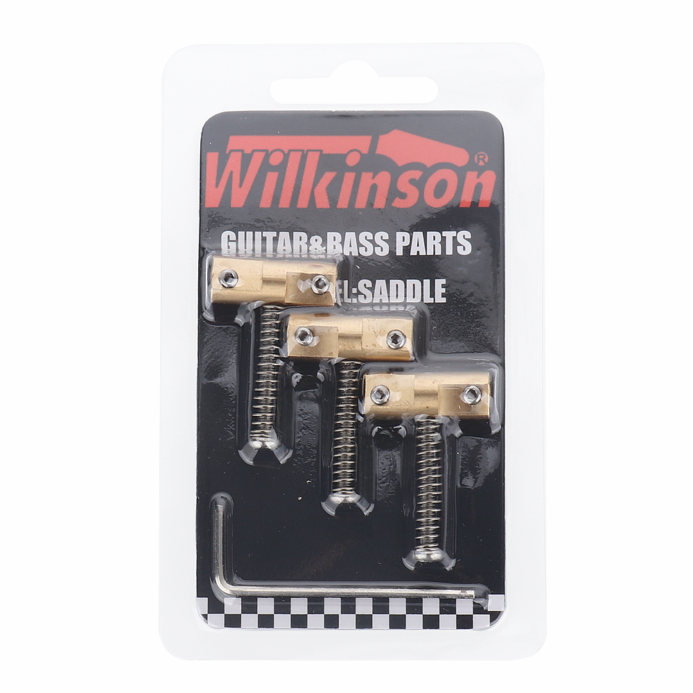 Set of Brass Compensated Vintage Wilkinson-Style Bridge Saddles for Tele Guitar