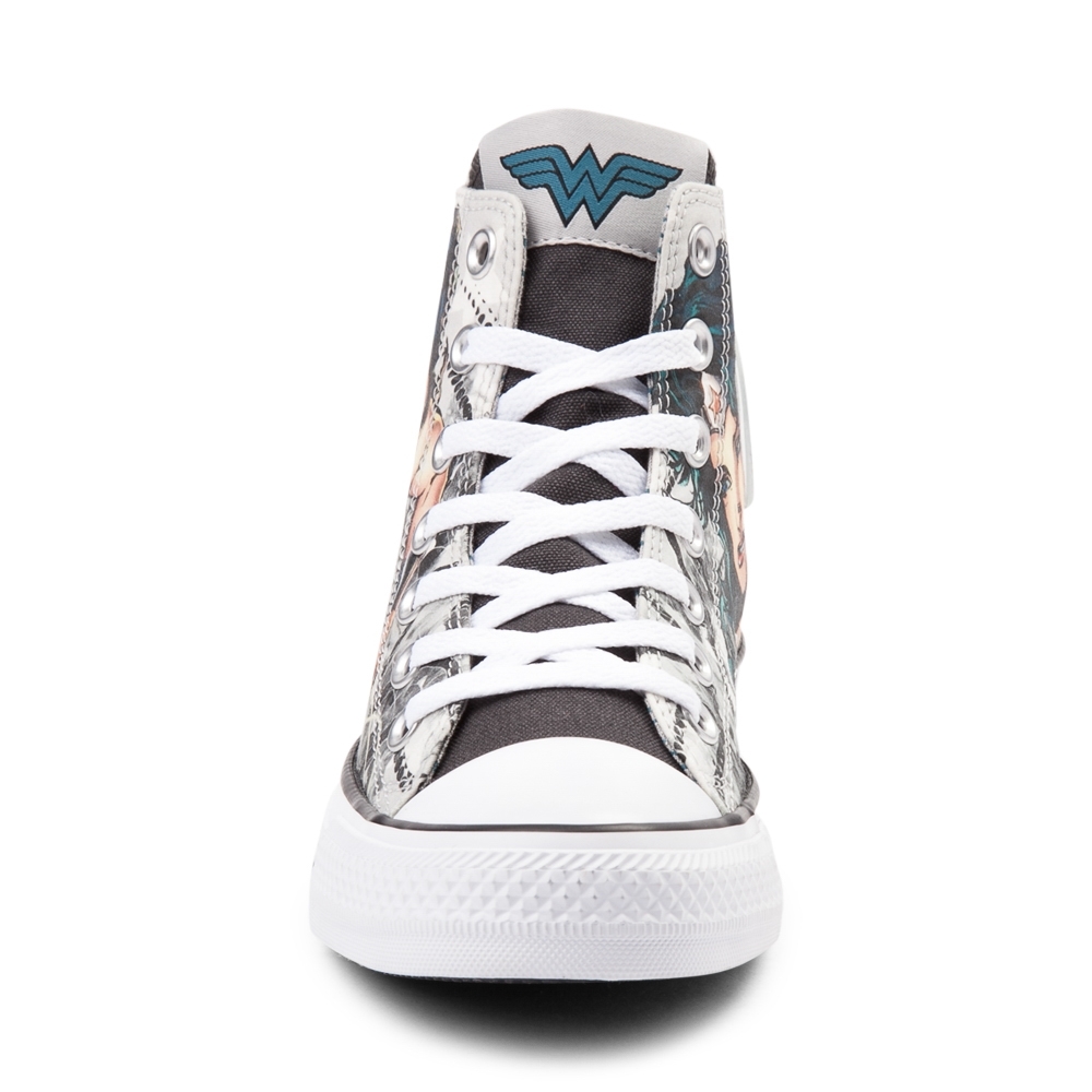Pre-owned Converse Print  Chuck Taylor All Star Hi Wonder Woman Dc Sneaker White Shoe