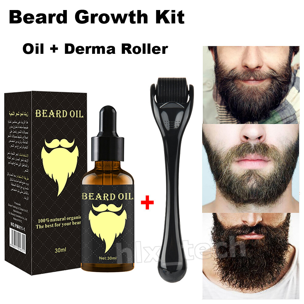 beard growth kit beard derma roller  beard growth serum oil  beard balm