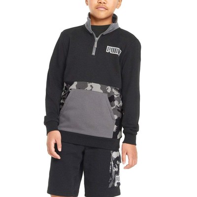 

Puma Alpha Quarter-Zip Tr B Boys Size  Повседневная спортивная верхняя одежда 847285-01, Черный, Puma Alpha Quarter-Zip Tr B
