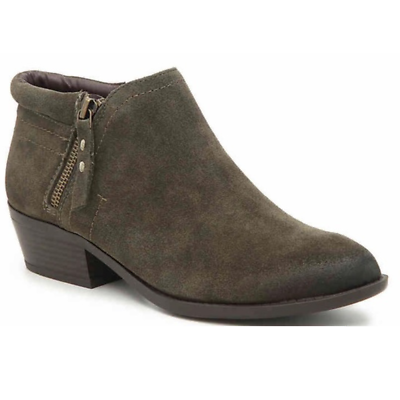 White Mountain Olive Green Suede Delaney Ankle Booties Women s