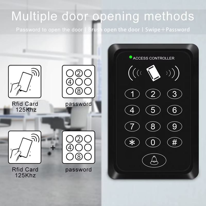125KHz RFID Access Control Keypad with Digicode EM Card Reader Keyboard Entry fo