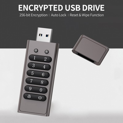 32GB Secure USB Drive Encrypted USB Flash Drive Hardware Password Memory V9E3