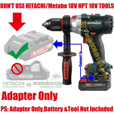 1x Metabo 18V LTXBL Impact Tools Adapter Work with Milwaukee M18 Li-Ion Battery