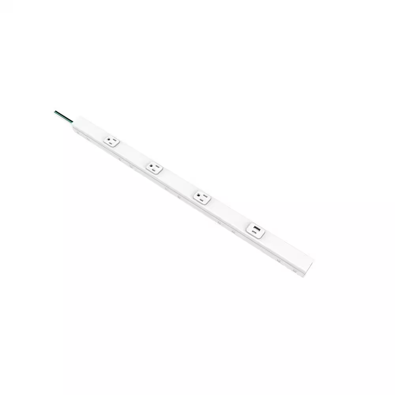 Commercial Electric Power Strip 24in Cordless 3 Outlet USB A C Low Profile White