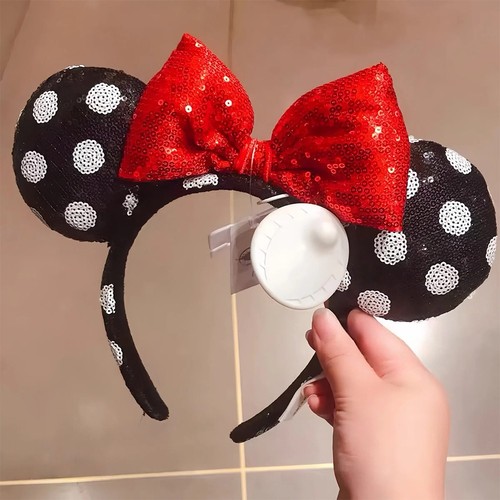 Disney Resort Headband Classic Black White Polka Dot Sequin  display picture 3