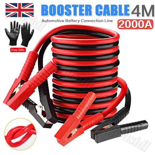 4M Heavy Duty Car Jumper Leads Polarity Protected Jump Starter Booster
