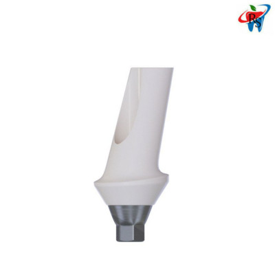 1pcs Prosthetic Angulated Zirconia Abutment 15° NP With Titanium Base Dental Lab