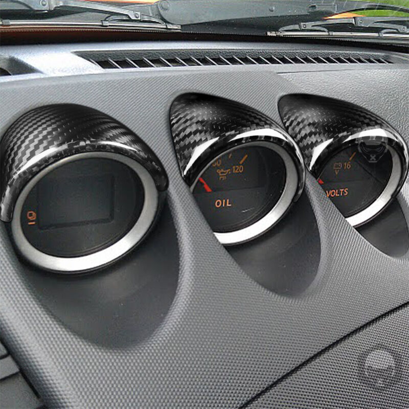 3 PCS Real Carbon Fiber Gauge Pod Cover Caps Interior For 350Z 2003-2009 Z33
