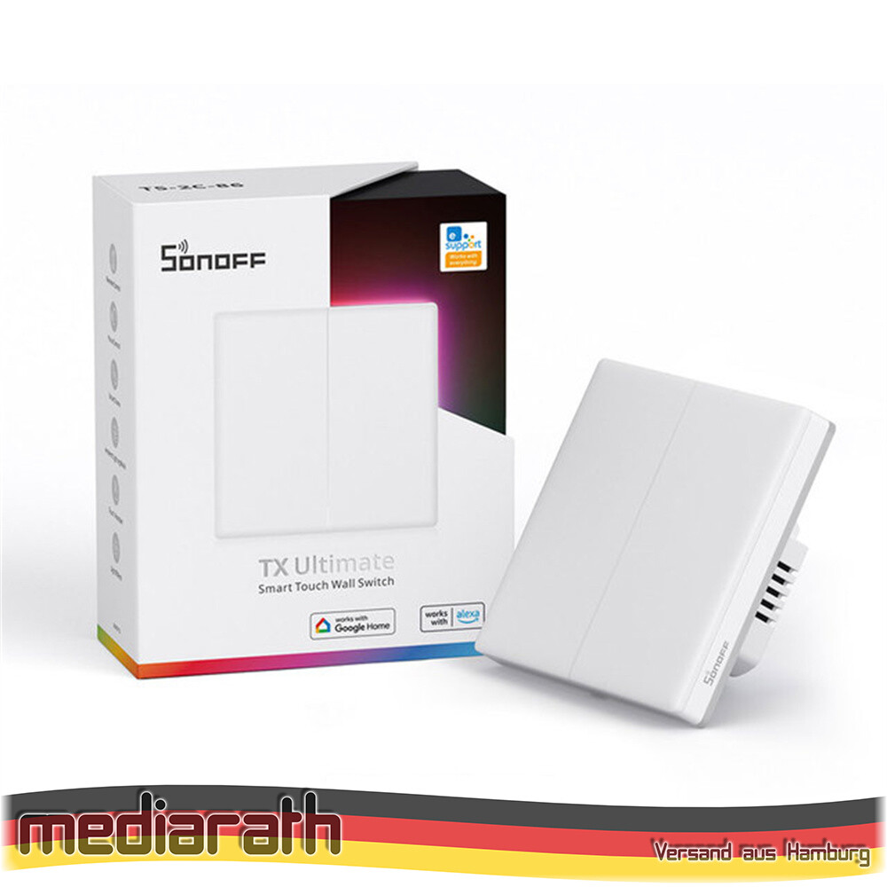 Sonoff TX Ultimate T5 EU 2C 2-Kanal Smart WiFi Wand Touch Schalter Tasmota 15