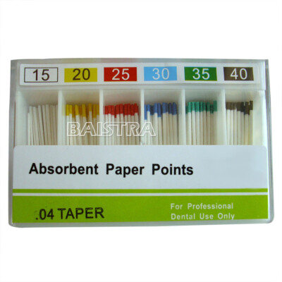 AZDENT Dental Endo Absorbent Paper Points Cotton Fiber Taper .02/.04/.06 15#-40#