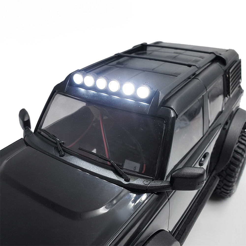 For 1/18 TRX-4M Bronco RC Crawler Car DIY 6LED Roof Light Round Lamp Bar Upgrade