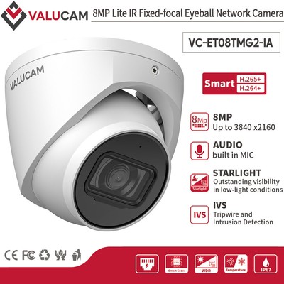 10P Starlight 4K MIC IP Camera POE 8MP IP-HDW2841TM-S IR Mic Home Built-in mic
