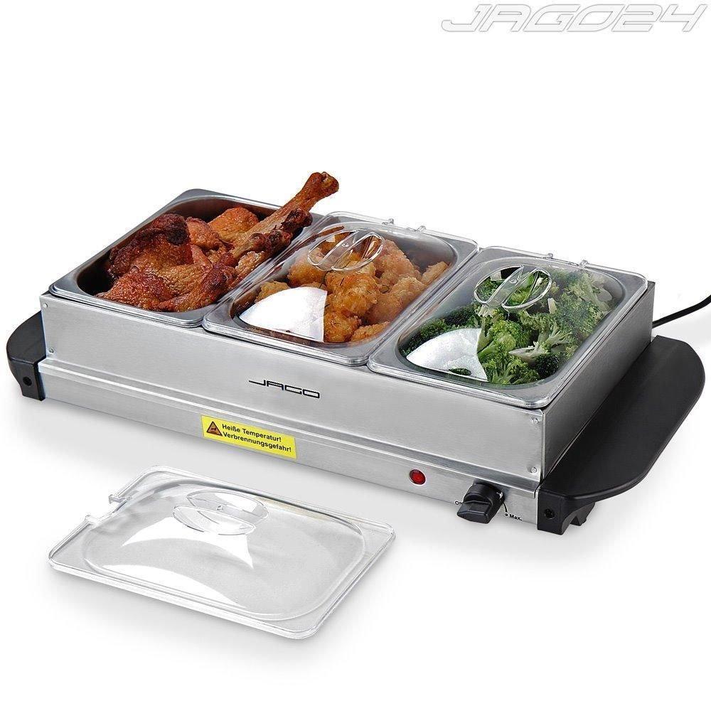 Electric Food Warmer Buffet Dish Server Hot Plate Tray with Three 1.5L Container New in box