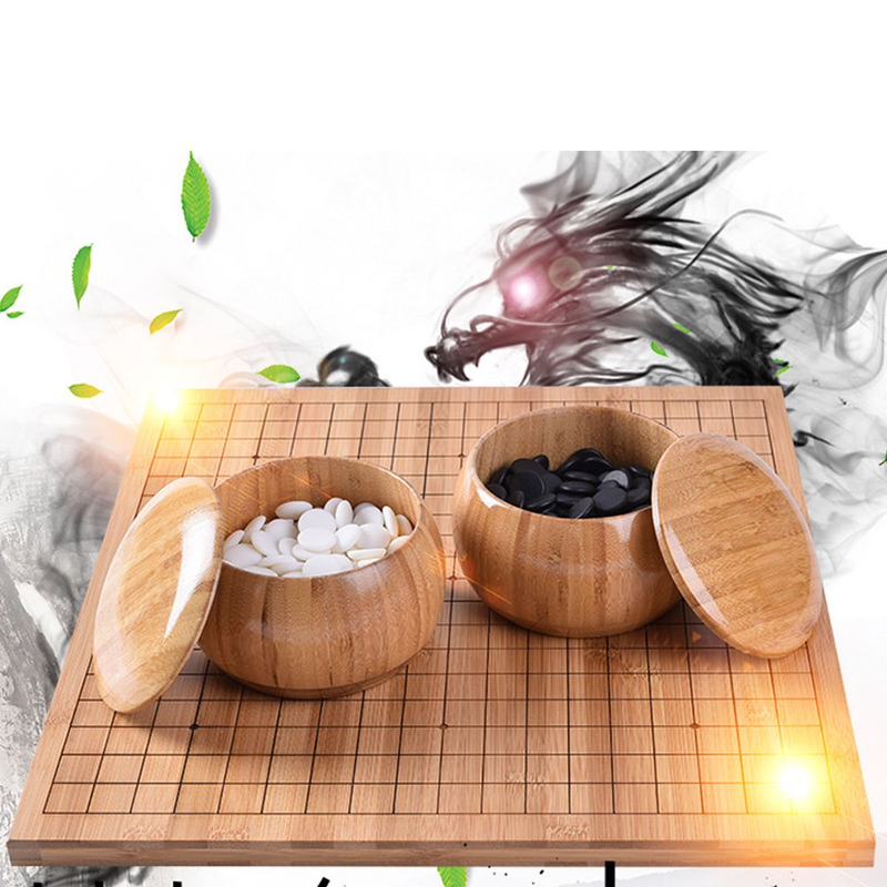Set With Bamboo Board (19x19 & 13x13), Bowls, And Stones - G
