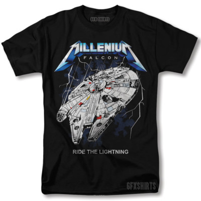 Metallica Star Wars Mashup Shirt Millenium Falcon poster graphic design T-Shirt