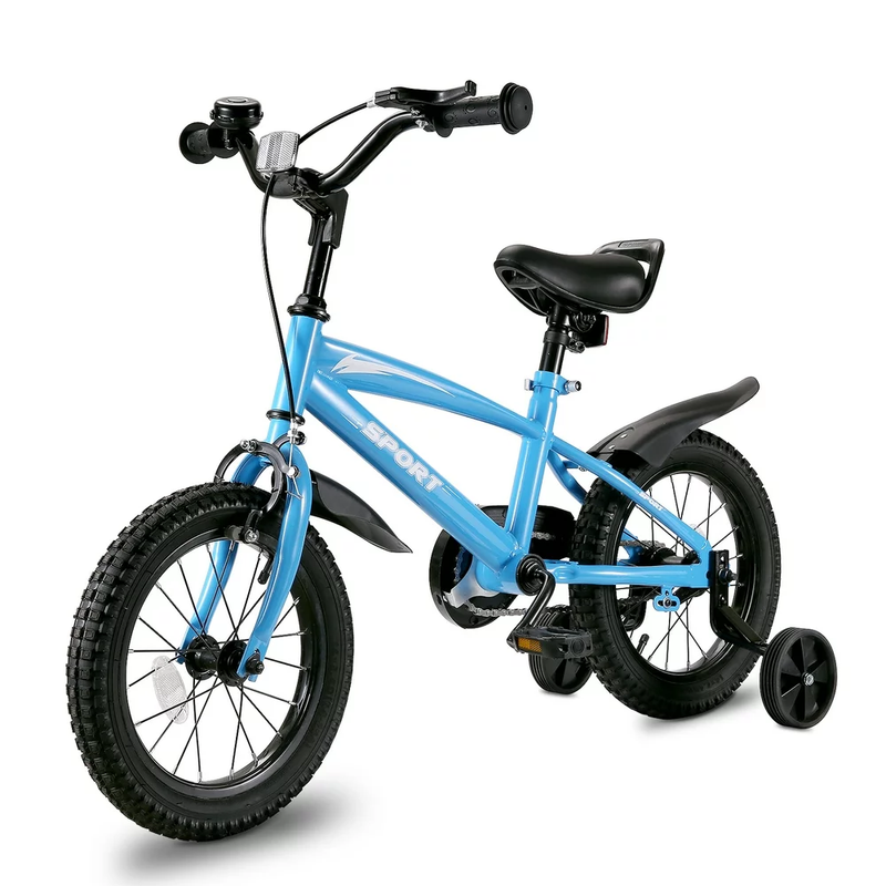 Naipo 14"/ 16" Kids Bike Girls and Boys Blue Bike for Age 3-6 / 4-8 Years Old