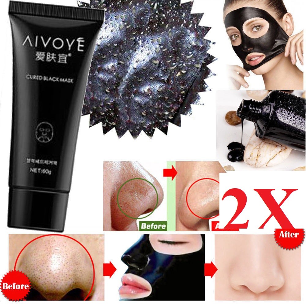 2x Packs Afy 50 Ml Deep Cleansing Black Mask Peel-Off Facial Clean Blackhead