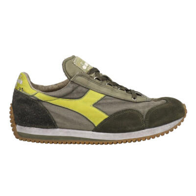 Diadora Equipe H Dirty Stone Wash Evo Lace Up  Mens Green Sneakers Casual Shoes
