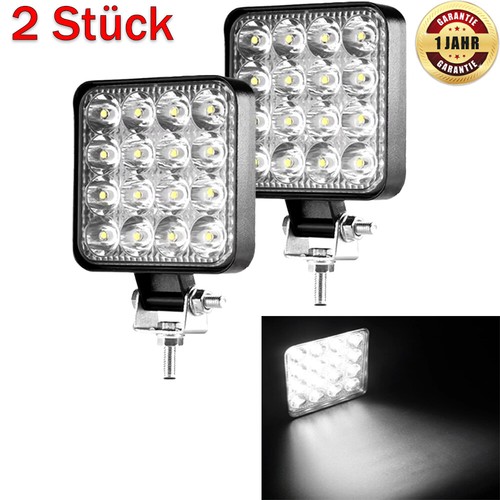 2x 48W LED Arbeitsscheinwerfer 12V 24V Offroad Scheinwerfer Traktor Bagger SUV