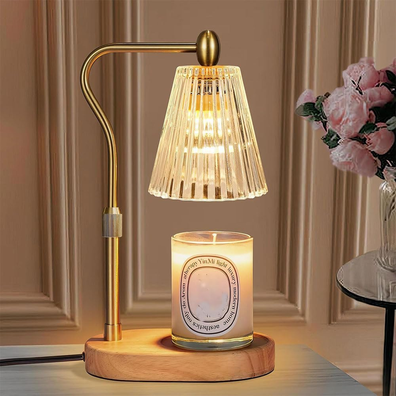 Candle Warmer Lamp with Timer, Wax Warmer Vintage Home Decor with 2 Bulbs, Table