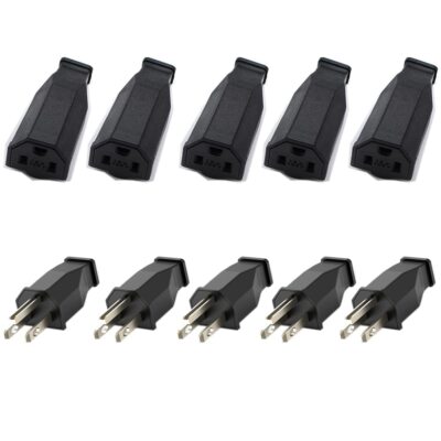 Straight Blade Plug, Extension Cord Ends Male Female Replacement Plug,3Wire Male