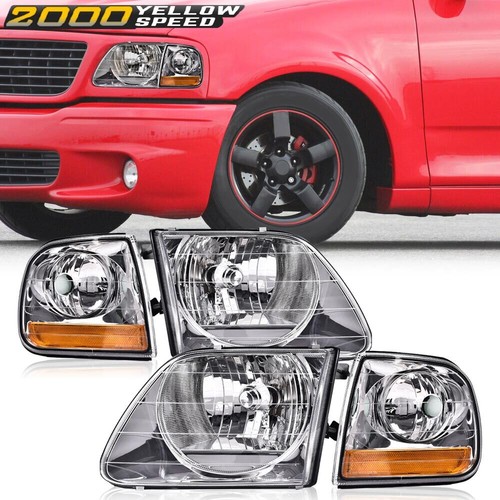 Fit For 97-03 Ford F150/99-02 Expedition Headlights+Corner Lights Assembly Pair 