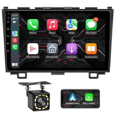 For Honda CRV 2007-2011 Carplay Android 13 Car Stereo Radio GPS Navi RDS +Camera