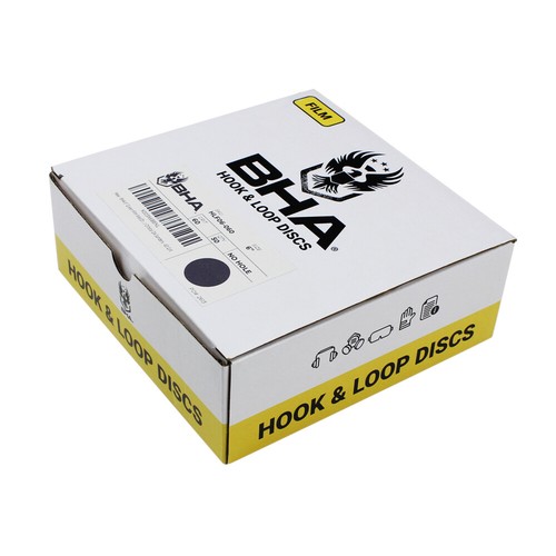 BHA 6" Green Film Hook & Loop Sanding Discs, Wet/Dry Orbital Sandpaper - 50 Pack