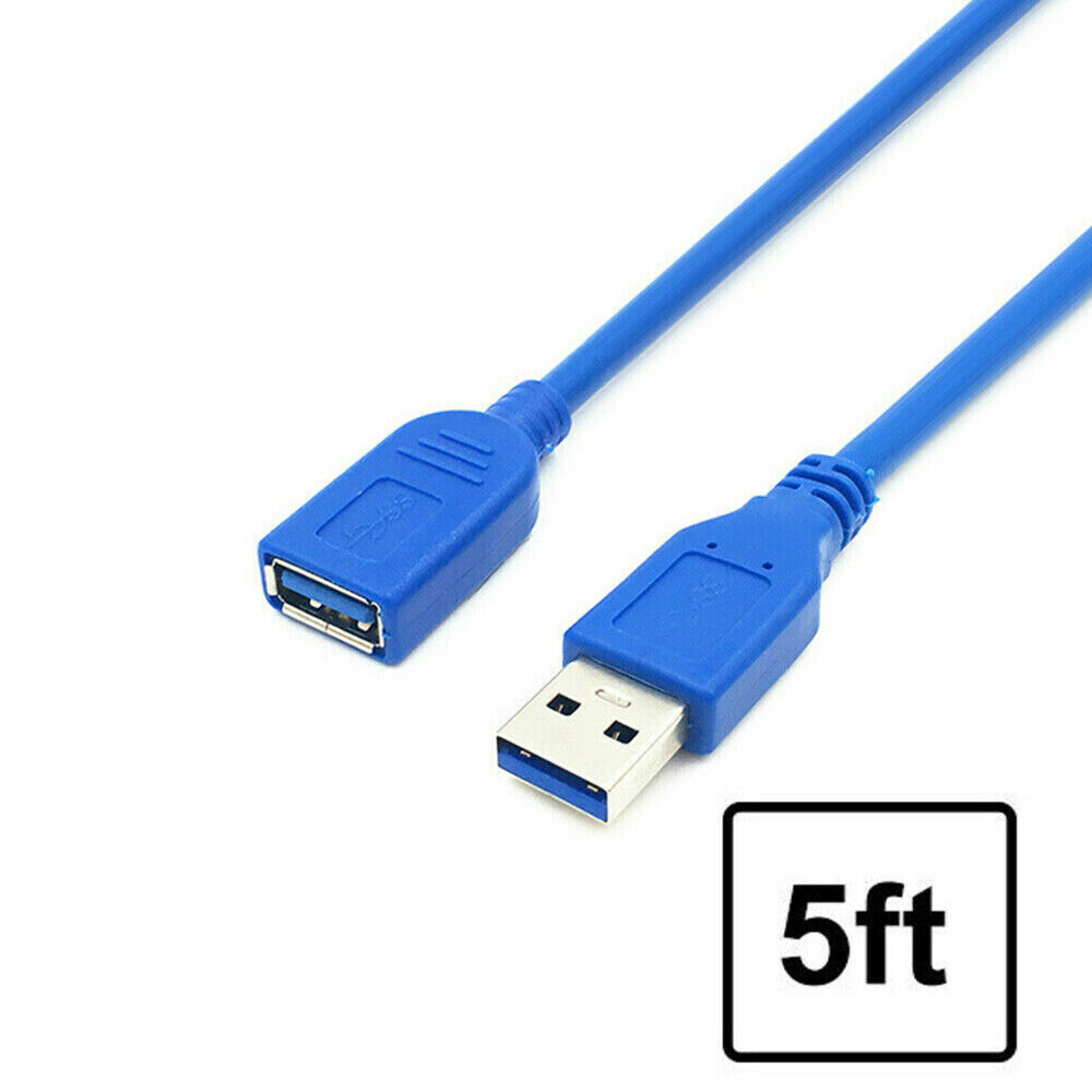 5FT 5 Feet USB 3.0 Type A Male to Female Extension Cable 1.5M Blue