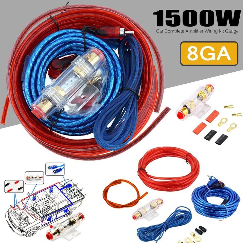 Car Audio Cable Kit 1500W Amp Amplifier Install RCA Subwoofer