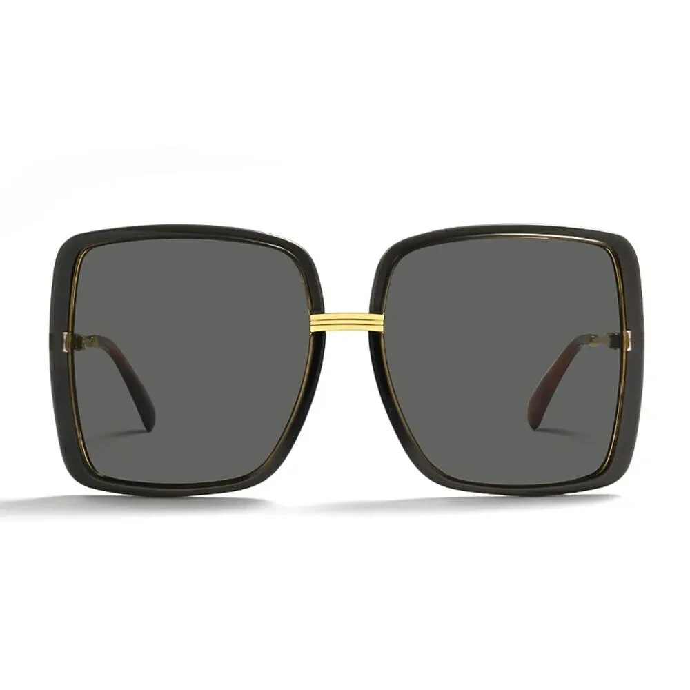 Pre-owned Gucci Women's Oversized Gg0903sa 001 Gold Grey / Grey Lens Sunglasses In Gray